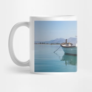 Greek white boat. Mug